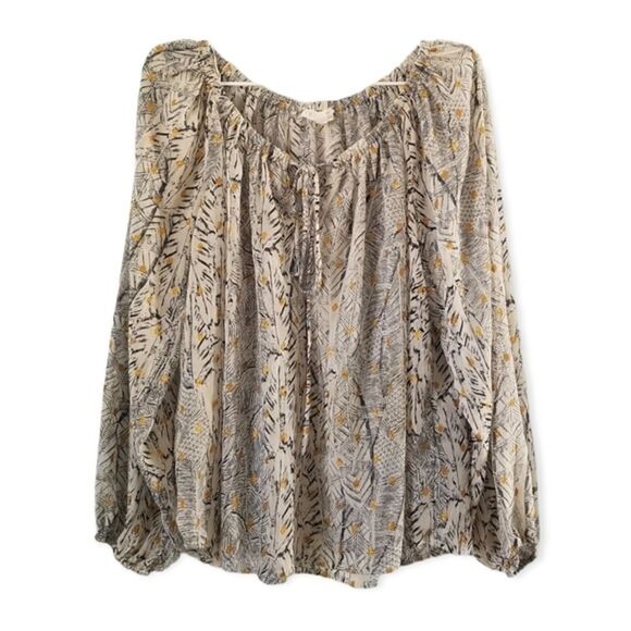 Lovestitch Black and Tan Peasant Blouse S / M - Picture 1 of 10